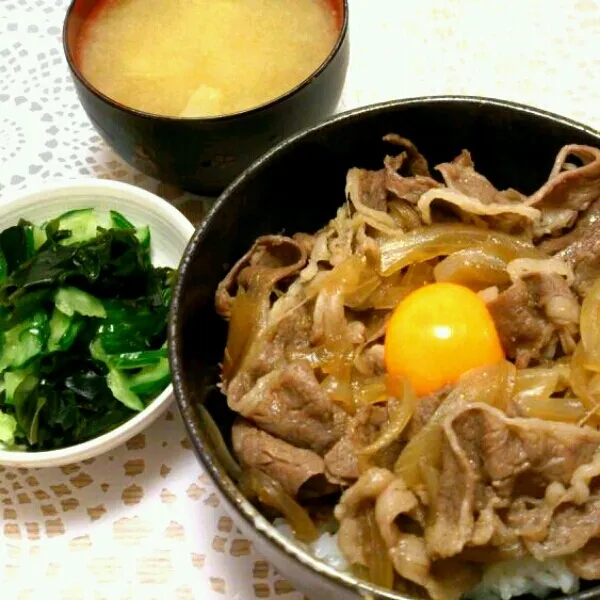 ☆牛丼
☆きゅうりとわかめの酢の物|まりーんさん