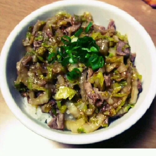 余ってた白菜と豚肉で丼！(^O^)おいしかったです♪|にょんちさん