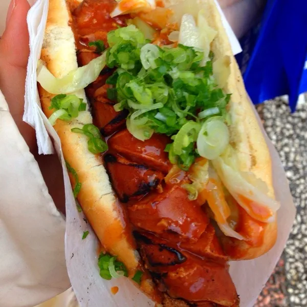 JAPADOG。ネギ味噌♪今日はビクトリアのホームステイ終了！熱いhugでお別れし、バンクーバーに。まずは、昼の腹ごしらえ、そろそろ和食が食べたいのかな(˃̶᷄ ω ˂̶᷅  )|きよさん