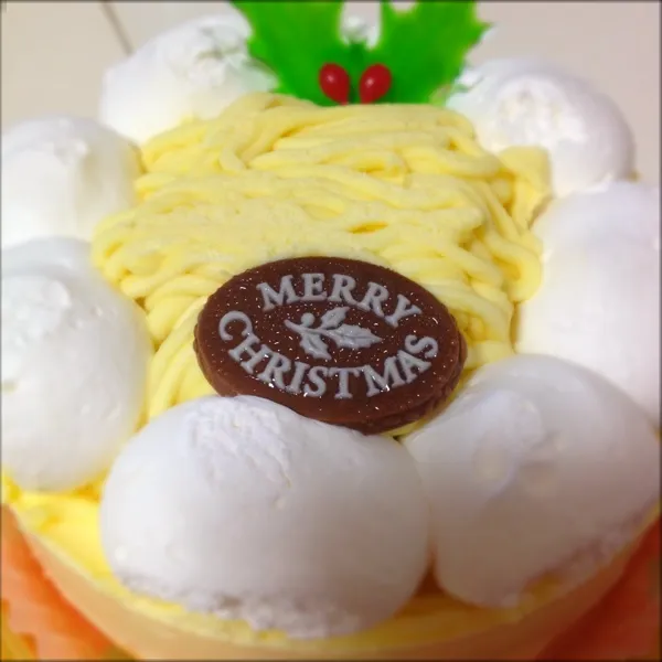 モンブランのクリスマスケーキ🎂♪(ू•‧̫•ू⑅)|ぷーさん