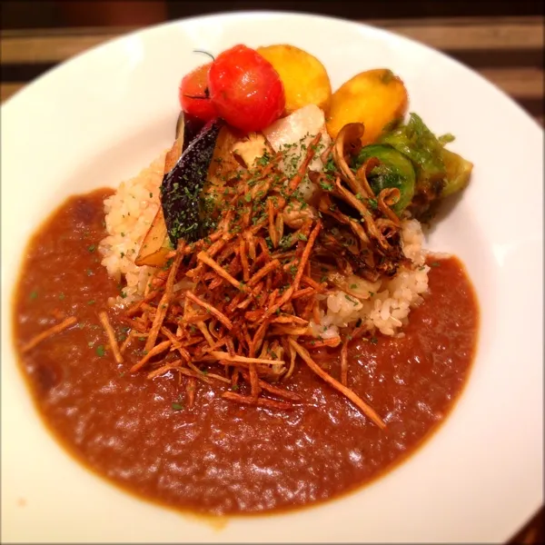 お野菜たっぷりカレー❤٩(๑❛ᴗ❛๑)۶お野菜が甘くて美味しかった❤🍠🍆🍅|ぷーさん