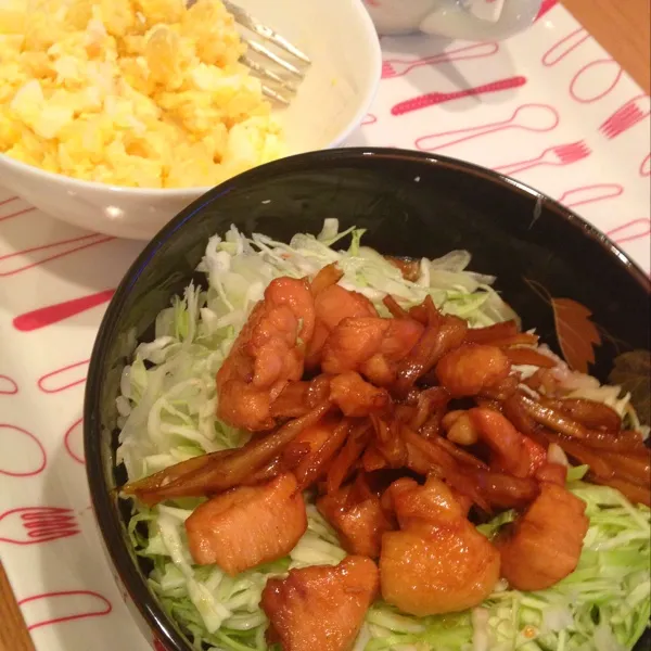 鶏ごぼう照り焼き丼
ポテサラ|みつほさん