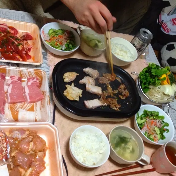 Snapdishの料理写真:お家で焼肉♪(๑ᴖ◡ᴖ๑)♪|さみぃさん