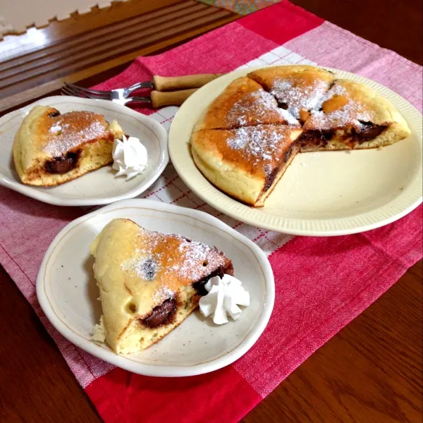 ☆ホットケーキ
バナナ＆チョコ入りヾ(*´∀`)ﾉ|さみぃさん