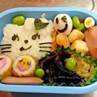 Snapdishの料理写真:Simple hello kitty bento|Reiny Nemoさん