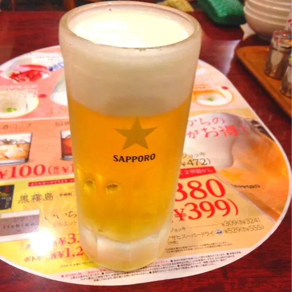 今日は、バーミヤンで野菜炒めとギョウザでビール(^o^)|tenraiさん