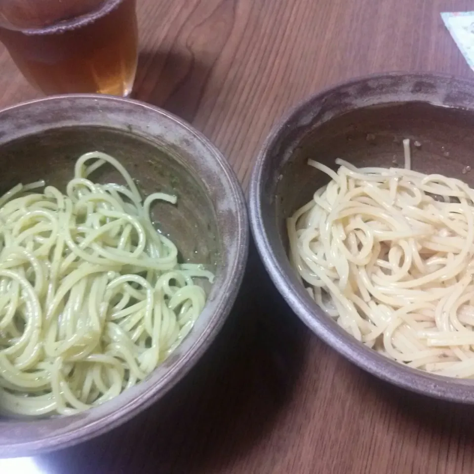 パスタ二種類作りましたー!!!!!!!
一人やからめっちゃ適当（笑）
具なしやけど味は成功(*´ω｀*)|なっちゃんさん