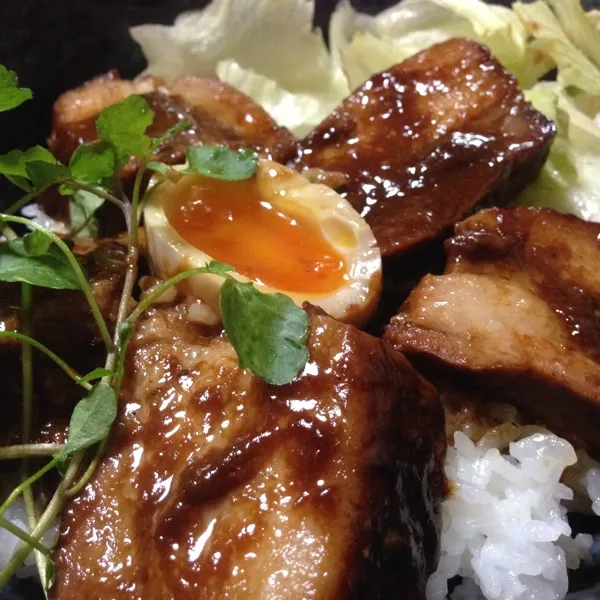 お昼は昨日の豚味噌煮込みの丼なり！
お肉トロトロで旨々っ！
(=^ェ^=)|うぉずさん