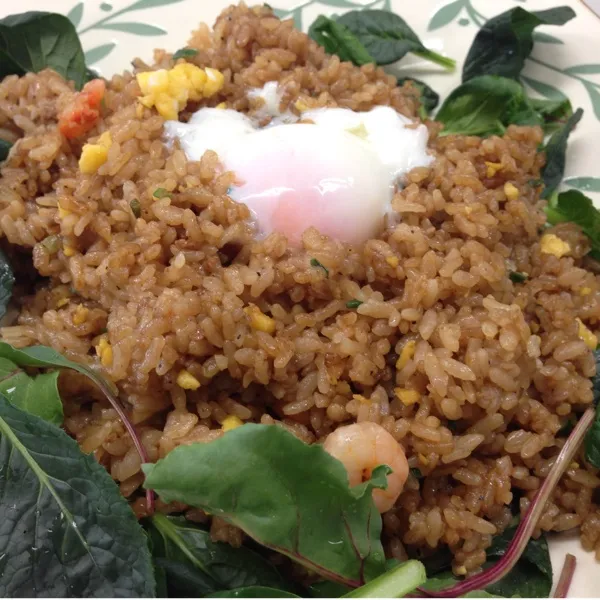 お昼は…
今日は残念ながら雨がパラパラ…
まだ大量に残ってる冷凍のカップヌードルご飯を消費しようと、二袋に温泉卵を乗っけて…
(=^ェ^=)|うぉずさん