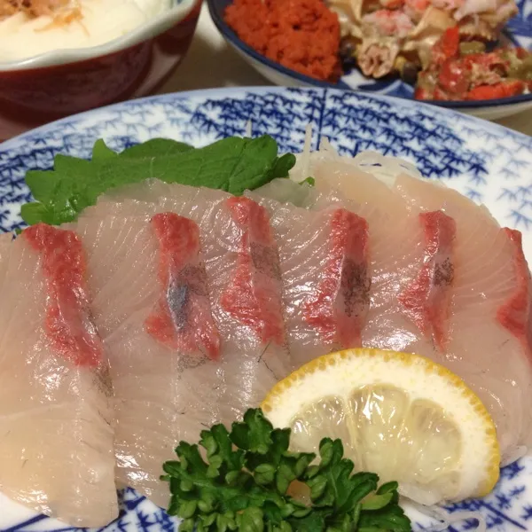 今日のお造りはカンパチなり！
もう毎日でも良いくらい美味しいねぇ〜
脂が乗ってて、甘くてコリコリ…
(=^ェ^=)|うぉずさん