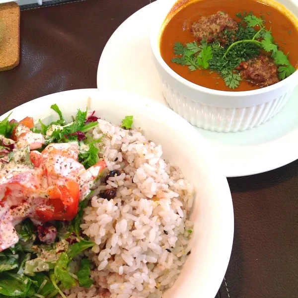 赤カリーライス(レッドトマトカリー)
前から気になってたお店で、オッシャーなカレーランチ♪( ´▽｀)|ぃちさん