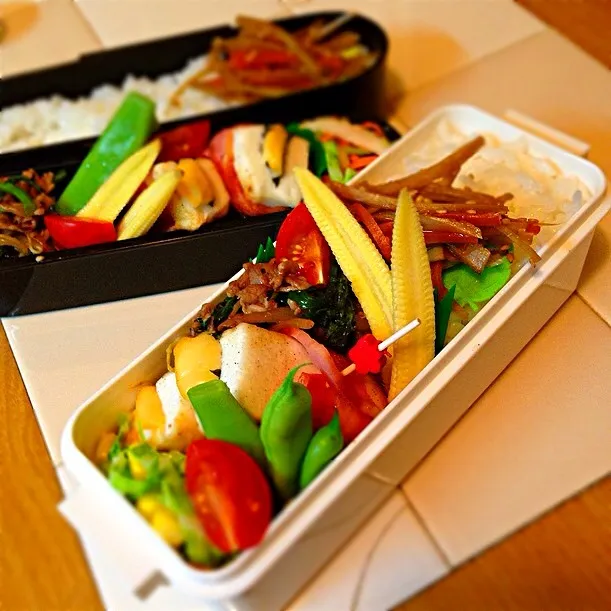 Snapdishの料理写真:はんぺんチーズベーコン巻きのお弁当♪|☆run☆さん