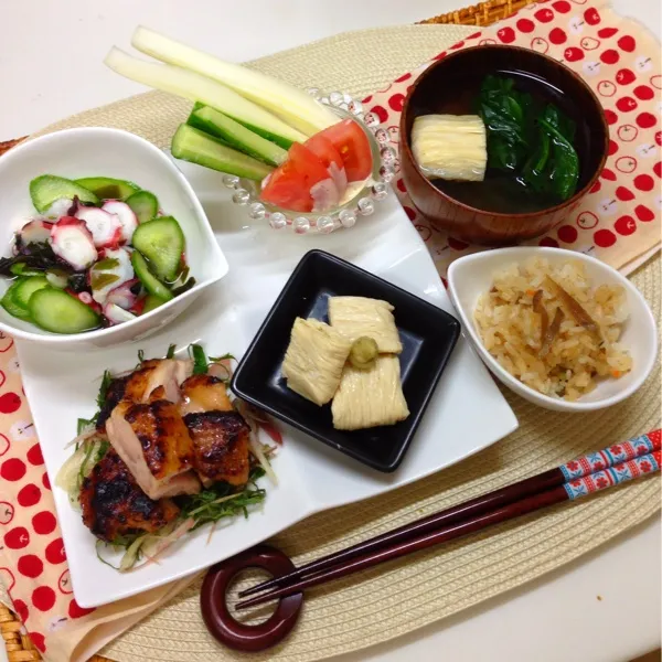 夕食⭐ちょっと焦げた鶏の塩麹焼き＊湯葉＊タコの酢の物など…⭐

いよいよ明日！やっとONEだよぉ～( ॢ˃̵͈̑ᴗ˂̵͈̑ ૢ)♡
ドキドキ❤|nonchiさん