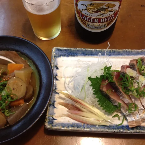 モツ煮、カツオのたたき。カツオうまーーい！(*^_^*)|takapiroさん