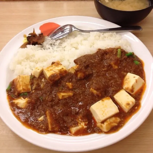 マーボカレー。マーボーが8でカレーが2ぐらいの割り合いかなぁ～。^_^|takapiroさん