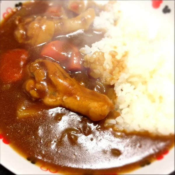 夜:手羽先カレー
チキンの旨味がイイカンジ☆o(｀ω´ )o|ぺろたんさん