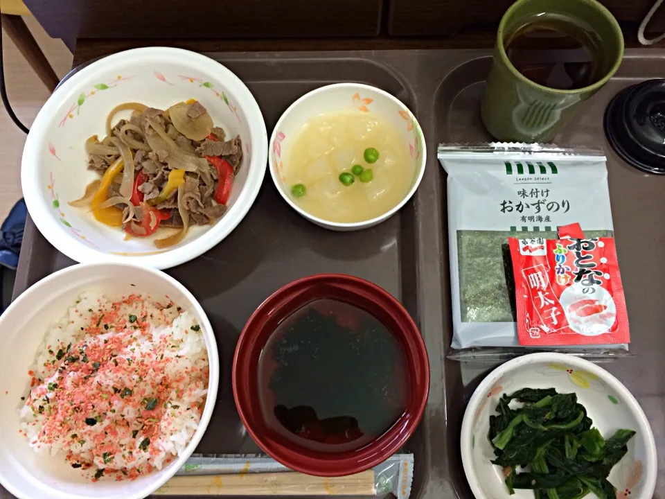 Snapdishの料理写真:病院食 牛肉の山椒焼き|ばーさんさん