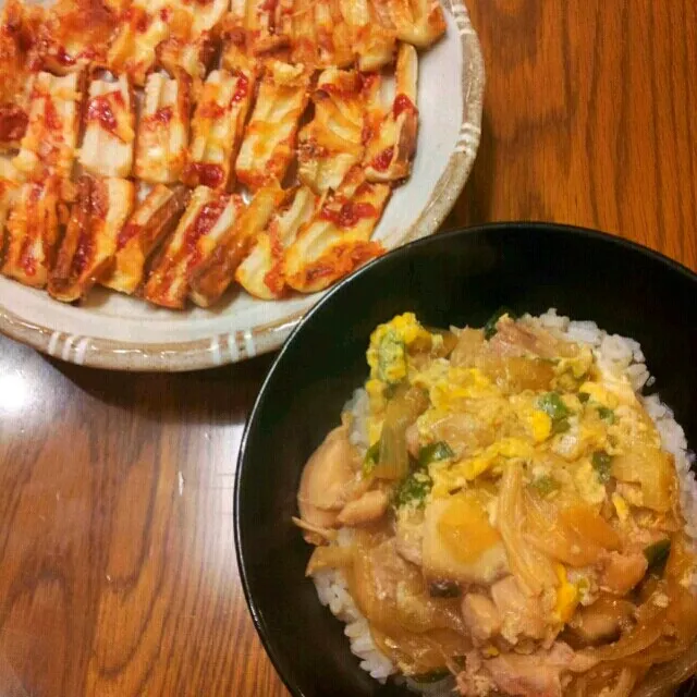 親子丼
チクワのピザ風焼
 チクワはあっっと言う間に子供たちが完食( v^-゜)♪|sakanechiさん