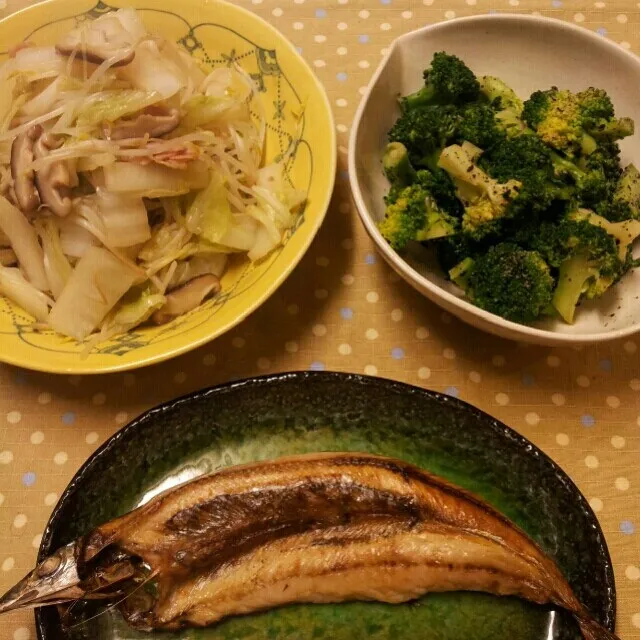 サンマの開き
ブロッコリーの胡麻和え
野菜炒め
今年も後一日デスね(^o^)vちょっとだけど、お節準備に帰省準備にバタバタしそう！|sakanechiさん