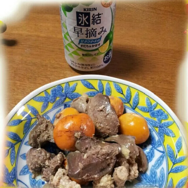 Snapdishの料理写真:鶏の肝煮
父が作る肝煮が大好きです(*´∀｀)ノ
でも、薄味で！って言わないとニンニクも醤油も入れすぎになっちゃいますが(￣∇￣*)ゞ|sakanechiさん