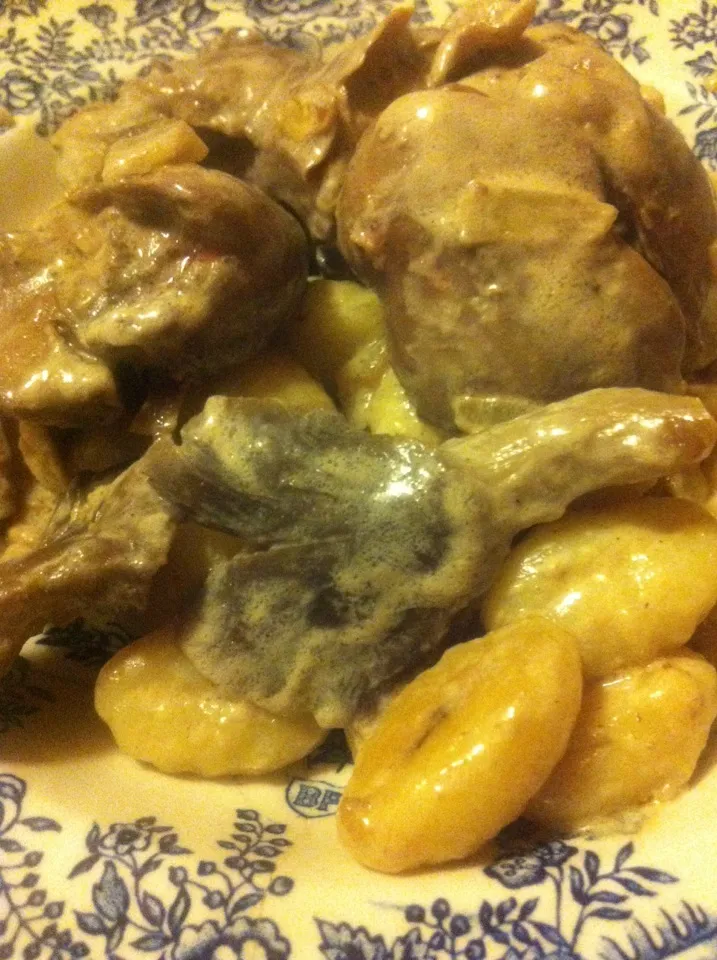 Gnocchi aux Foie de Volailles et Champignons de nos Forêts, flambé à l'#Armagnac|PHILIPPEさん