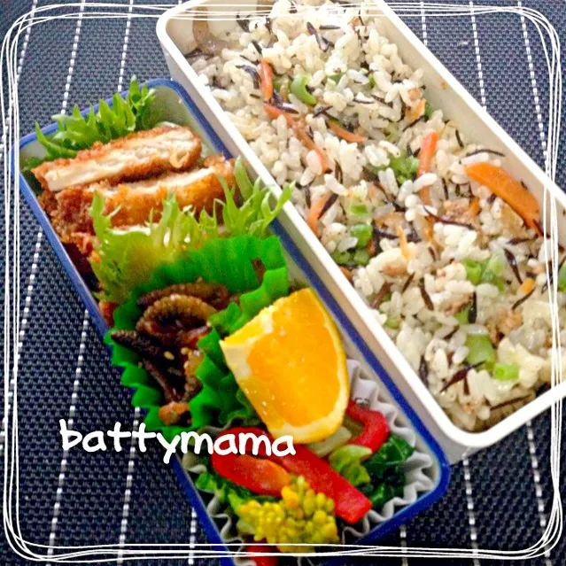 ひじきご飯弁当〜☆battymamaのヘルシー美味しい女子弁当〜☆|ばってぃーまま＠♪さん