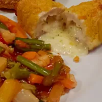 chicken keiv and sweet n sour stirfry veges|matt daviesさん