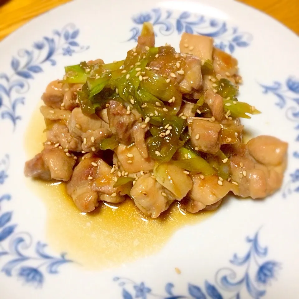 長ねぎと鶏肉の照り焼き|Sayaさん