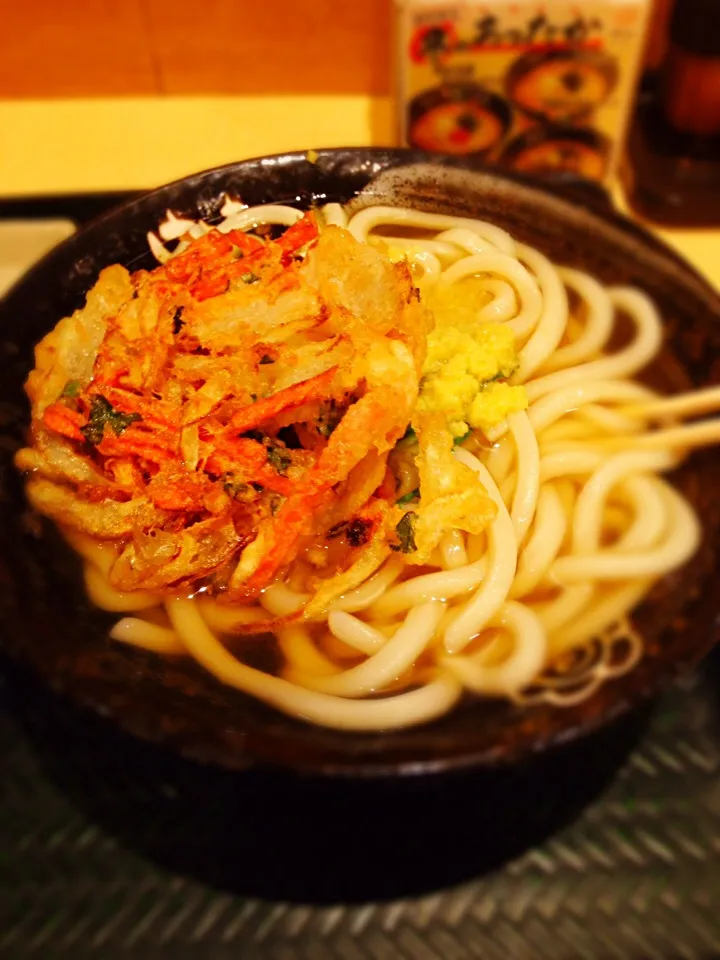 かけうどん 中 ＆ 野菜天|くそじじいさん