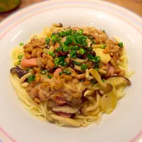 きのこ納豆パスタ|わかちこさん