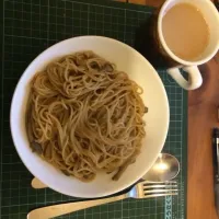 Snapdishの料理写真:醤油バターチーズ牛乳パスタ|ちゃーんさん