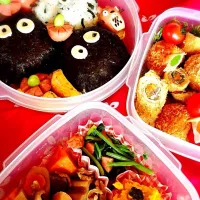 Snapdishの料理写真:真っ黒黒スケピクニック弁当♡|nanamiさん