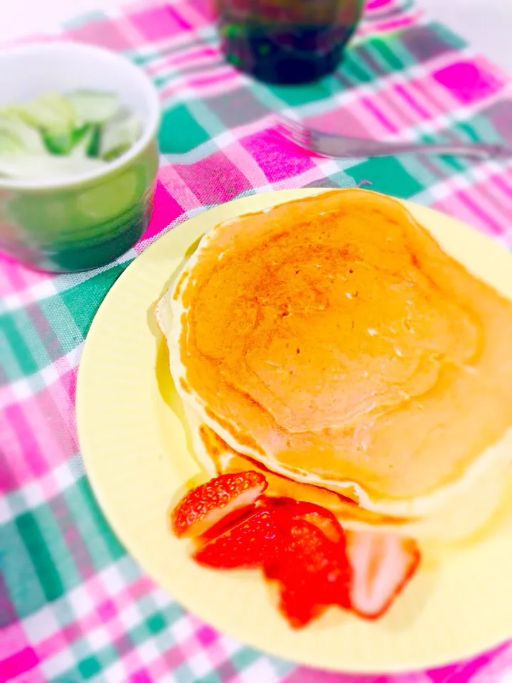 朝ご飯＊パンケーキ。|おみちゃ🍄さん