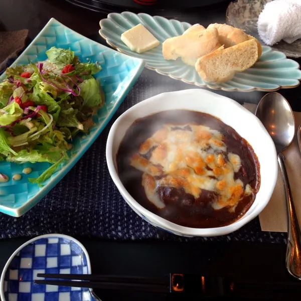 Snapdishの料理写真:焼きカレー/カレー×チーズ=間違いなくうまい( ´ ▽ ` )ﾉ|toccoさん