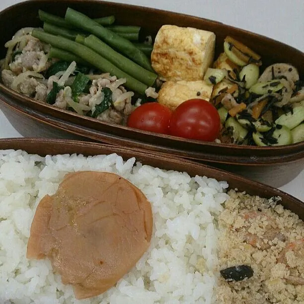 今日はいつもより頑張ってる感じがする隣の男子弁当。このクラスが出来ると、初弁当のしょぼ～い写真を横に並べて、この成長を感じたい親心(笑)|sasakumanさん