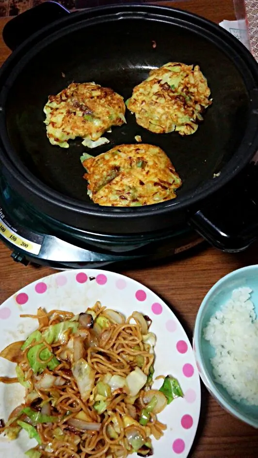 今夜は米粉使用、山芋たっぷり野菜のお好み焼きです～!!|エンジェルさん