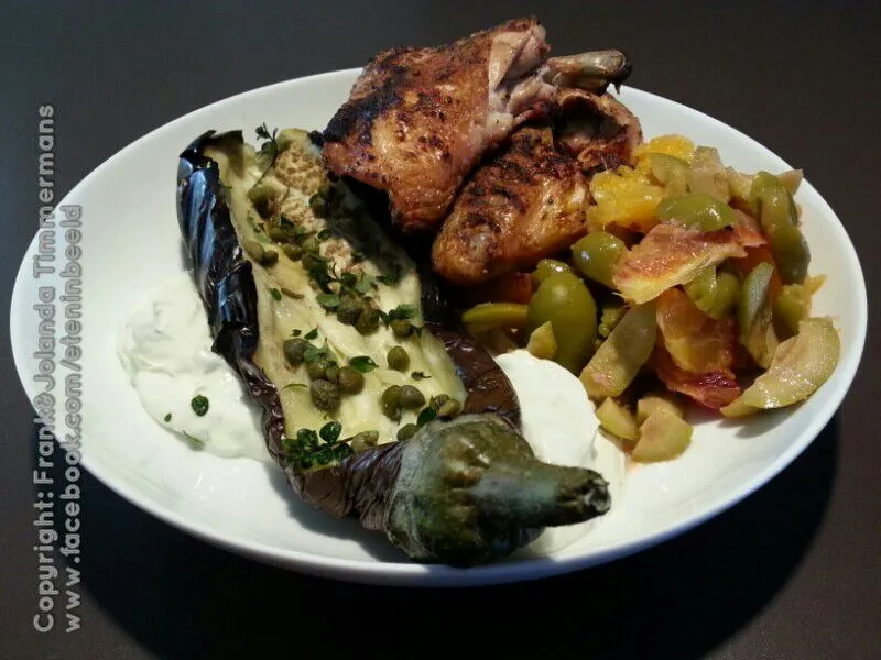 Eggplant with labne
BBQed chicken with oranges and olives|Frank&Jolanda - Eteninbeeldさん