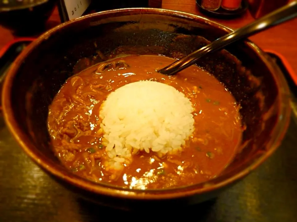 Snapdishの料理写真:カレーうどん食べちゃってからの〜ライス入れちゃった！の巻(^-^)|TETSU♪😋さん