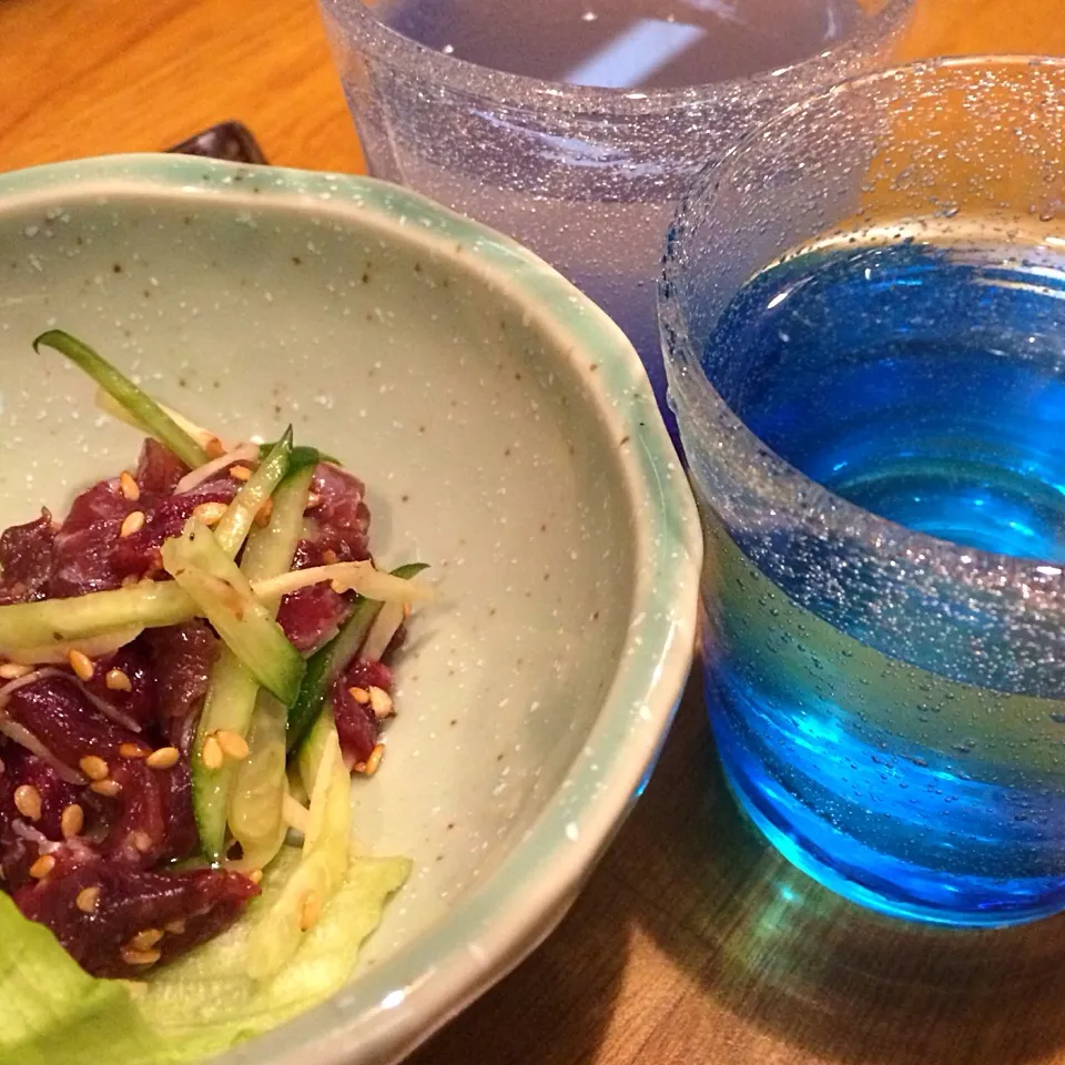 🐟💕鮪の喉刺しの日本酒🍶|ゅきゅきさん