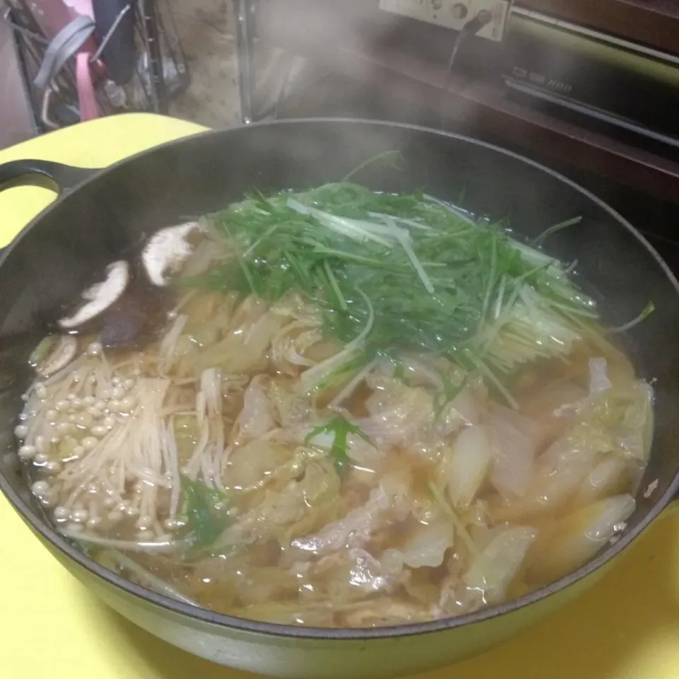 今日はお家でお鍋♪白菜と豚肉のほんだし鍋|あややさん