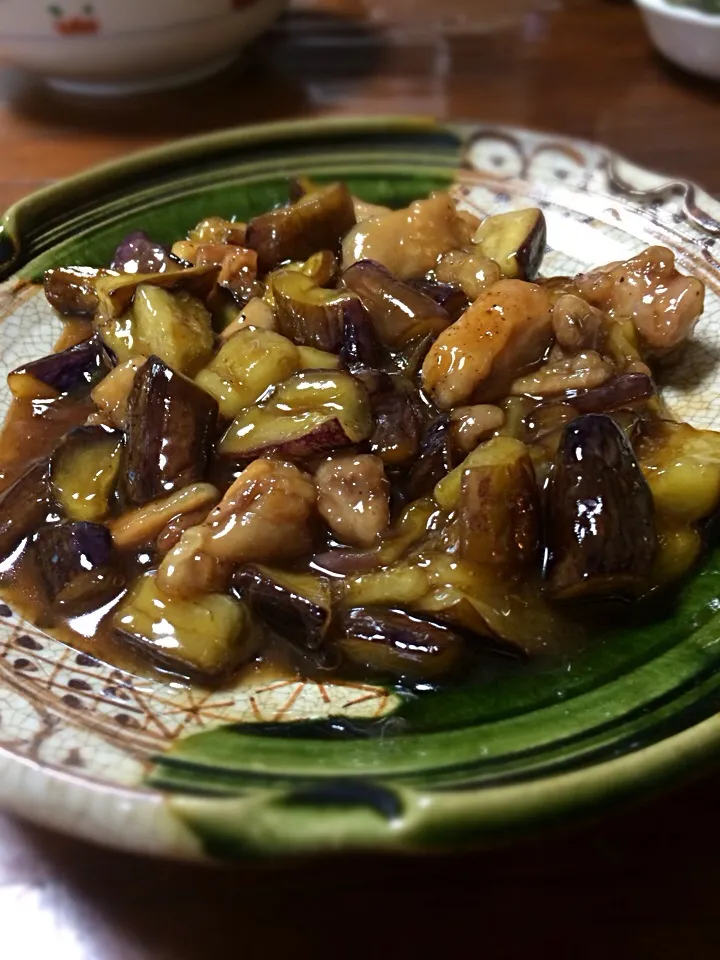 なすと鶏肉のさっぱり煮|まぁちんぐさん