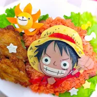 Snapdishの料理写真:ONE PIECE  ルフィのオムライス|sakuさん