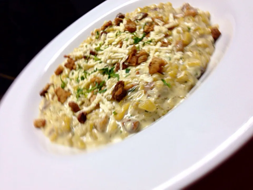 Falso Risotto de plátano chicharrón y queso cholo|Resto Bar Momentosさん