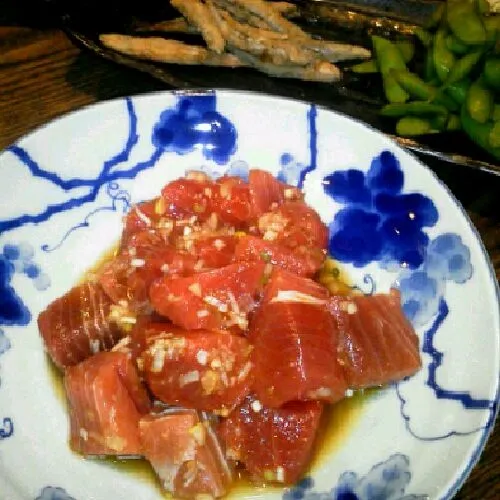 マグロのごま油和え☆
一切れが大きくて赤身なのにすごく柔らか～い(*^^*)|はるかさん