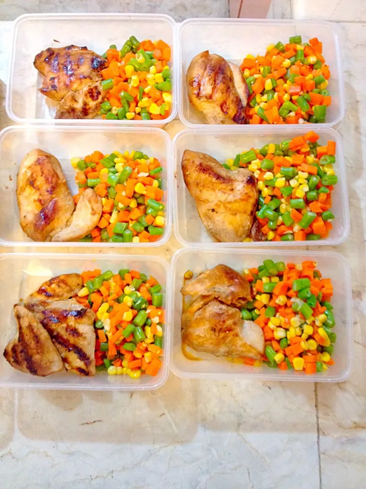 chicken breast teriyaki & veggies|leigh anchetaさん