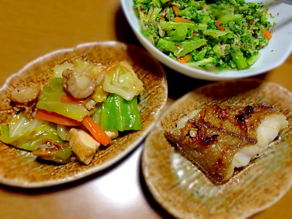 ホタテと野菜のあんかけ、焼き魚、ブロッコリーのツナ和え|Yui Kamimuraさん