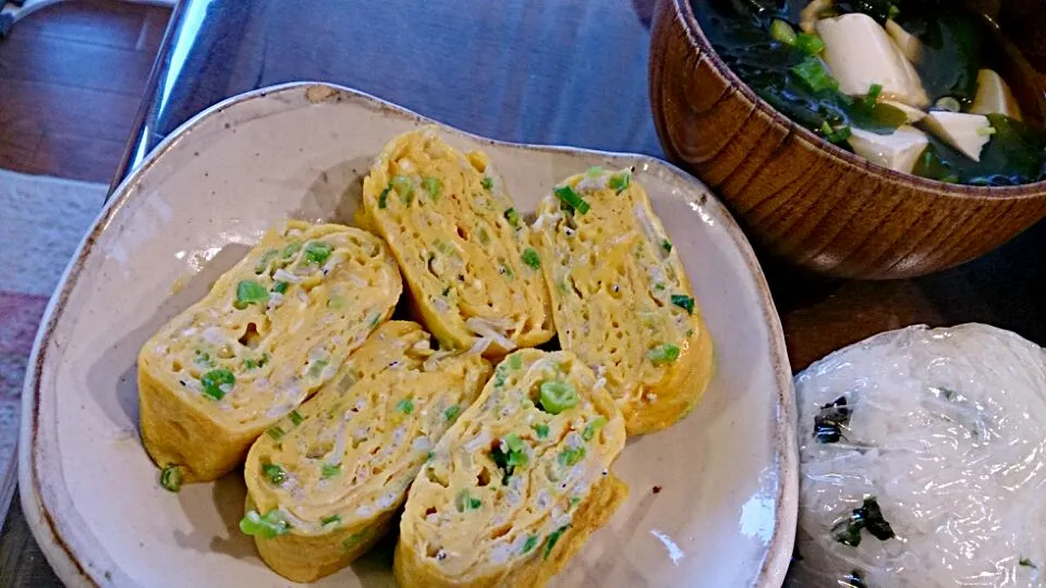 しらすと葱の厚焼き卵|天野めぐみさん