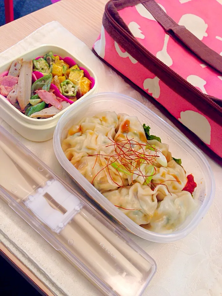 Snapdishの料理写真:Boiled chicken dumpling bento|Kumigarさん