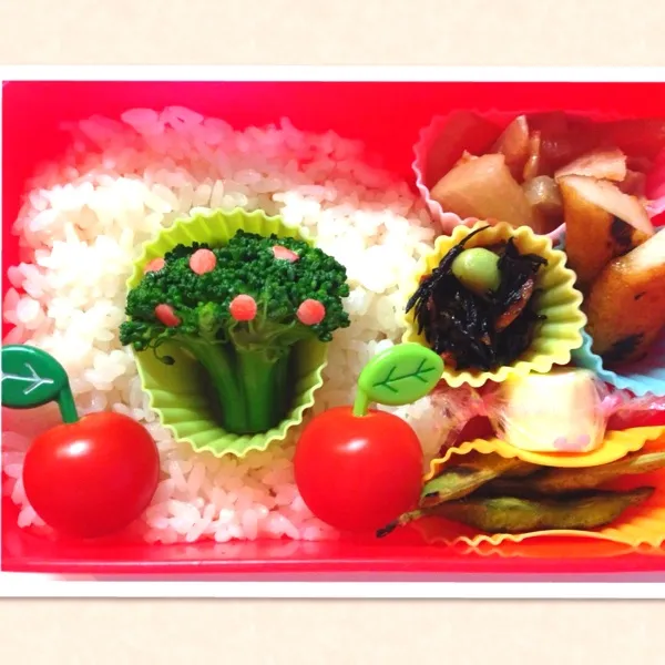 昨日の投稿忘れwリンゴ園へリンゴ狩りに行ったのでリンゴのお弁当🍎二枚目は息子がもらってきたリンゴ✨|calmamanさん