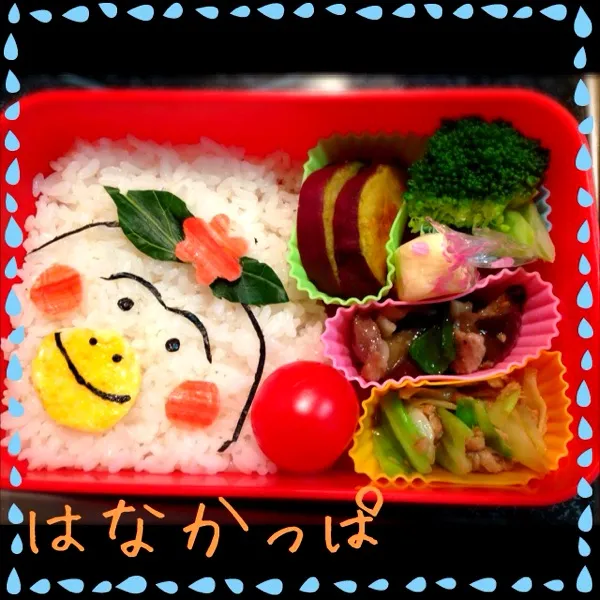 Snapdishの料理写真:今日は早起きして、朝から子供たちで、はなかっぱの絵付き納豆を食べまくっていたので、そのまま はなかっぱのお弁当w|calmamanさん